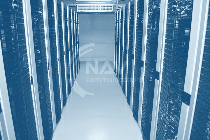 Rack aisle in the NAV data center