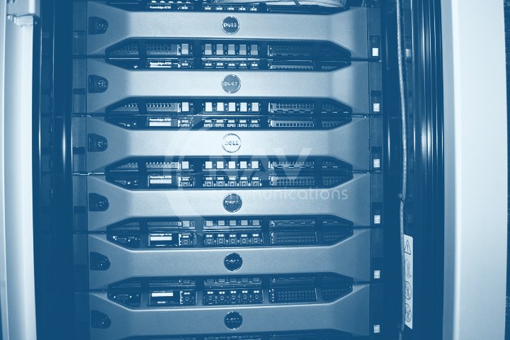Dell servers installed in a rack